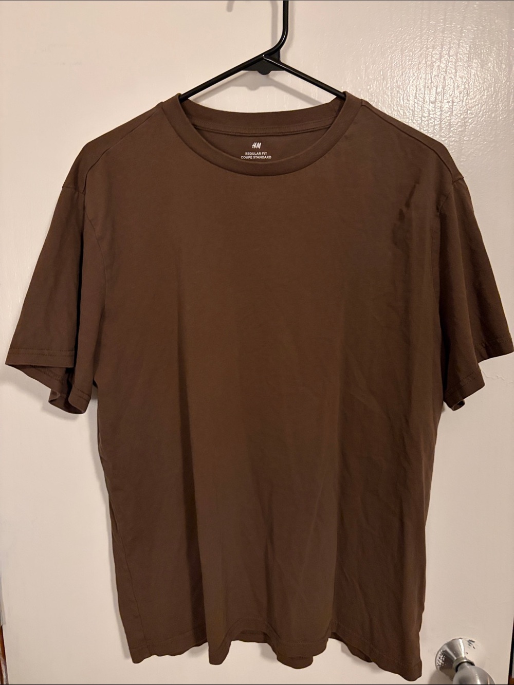 H&M Men's Brown Short Sleeve Crew Neck Tee